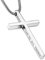 Philippians Cross Pendant Necklace for Men Women Stainless Steel Necklace Snake Chain 22 in (Silver Tone)