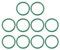sourcing map Fluorkautschuk O Ringe, FKM Dichtung für Maschineninstallationen, 22mm AD 18mm ID 2mm Breite Grün, Packung von 10