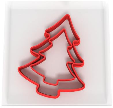 Christmas Tree Set of 2 Value Cookie/Fondant Cutters Pair 5CM + 8CM