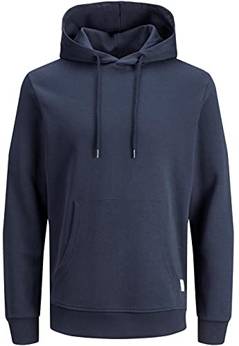 JACK & JONES JJEBASIC SWEAT HOOD NOOS, Felpa con cappuccio, Uomo, Navy Blazer, L