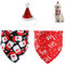 SUOXU Hund Weihnachten Bandana - Dreieck Schal Mit Süßem Festlich Party Hut, 3-teiliges Outfit, Geschenk und Dekoration Set (Weihnachtsmann Schneeflocke)