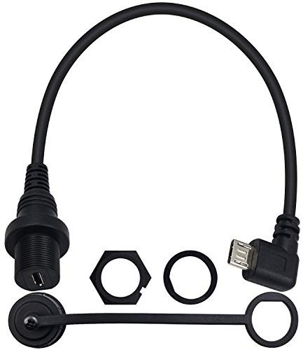Duttek 90 Grad Micro USB Panel Montagekabel (30 cm), Rechtwinklig Micro USB Stecker auf Buchse Verlängerungskabel, für Auto, Boot, Motorrad, LKW, Armaturenbrett