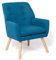 IDMarket - Fauteuil scandinave NAT en Tissu Bleu Canard