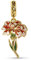 GNOCE Carnation Charms Anhänger Sterling Silber 18 Karat vergoldete Blume Dangle Beads Charm Fit Armband/Halskette Schmuck Geschenk für Frauen Muttertag