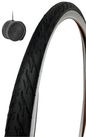 Reifen 24 x 1,75 (47-507) + Reifenschlauch weiß schwarz X Dankeschön Fahrrad Damenfahrrad 24 Zoll