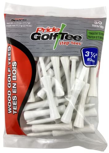 Pride Golf Tee Unisex-Erwachsene Pride Step Tee 3-1/4 Zoll 30 Count Weiß Golf-Tees