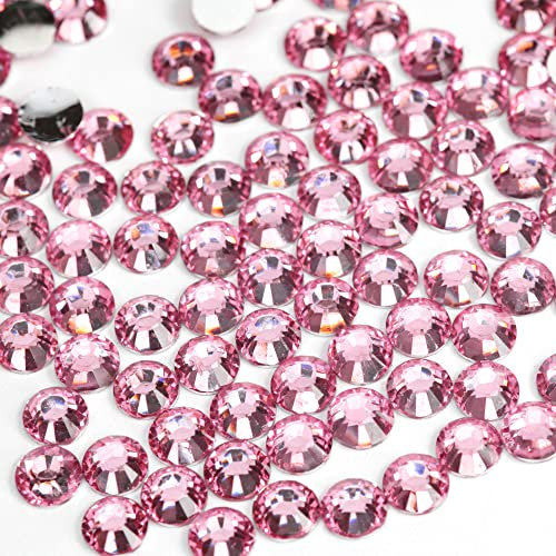 1000pcs 4mm Flat Back Non-Stick Rhinestone Crystal Diamantes Nail Art & Craft Scrapbooking Embellishments 90 Available Colours (4mm, Pink #9)