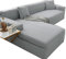 uyeoco Sofabezug Couchbezug Sofa Überwurfdecke L Form/U Form/Ecksofa 3/2/4 Sitzer Sofahusse Beige/Grau rutschfest Sofa Abdeckung Hund Katze Sitzflache Sofaschoner (Color : K, Size : 235-300cm)