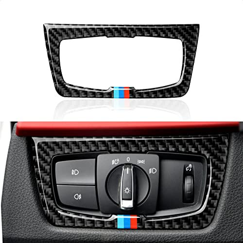 Auto Scheinwerfer Schalter Aufkleber Decal Carbon Fiber Trim Cover passt kompatibel mit BMW F30 F31 F34 3GT F32 F33 F36 2012 2013 2014 2015 2016 2017 2018 2019 Zubehör