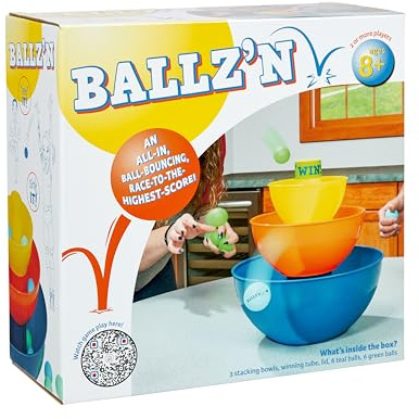 Ballz'n | The Fast Paced Pong Ball Bouncing Trick Shots Game for Tipsy Adults and Family Game Night | Fun Family Board Game Floor Game Party Game Adult Game | Portable and Easy Storage | 2+ Players