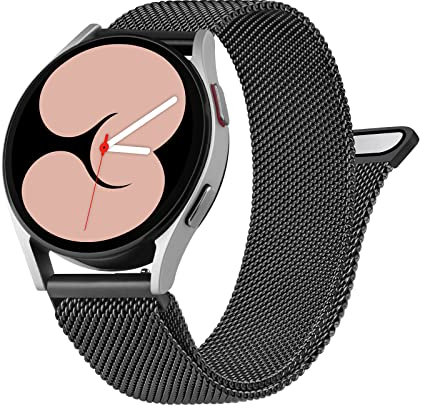 Vancle Armband für Samsung Galaxy Watch 4 Armband 40mm 44mm Damen Herren,Metall Mesh Edelstahl Ersatzarmband 20mm Uhrenarmband für Galaxy Watch 4 Classic 42mm 46mm(Schwarz)