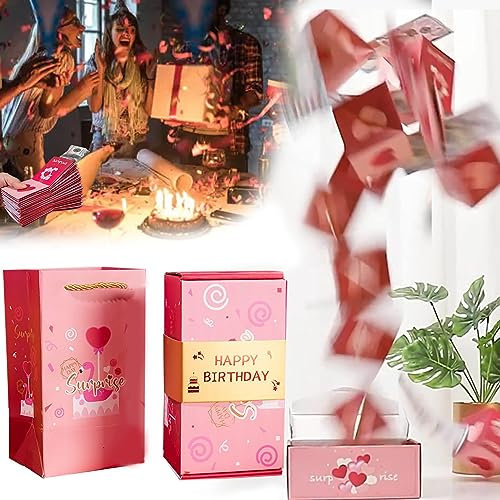 Überraschungsbox Geschenkbox Erstellen Sie das überraschendste Geschenk, Magisches Springen Überraschungsvorschlag, Geschenkbox DIY Faltbare Hüpfende Geschenkbox Pop Up Explosion Streich Boxen (20