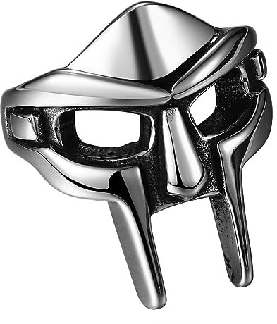 OIDEA Herren Spartanischer Ring Wikinger Edelstahl - Silber Punk Rock Stil Spartan Ringe, Gothic Spartan Maske Krieger Ring Skandinavisch Vintage Männer Jungs Schmuck Geschenk Größe 57 (18.1)