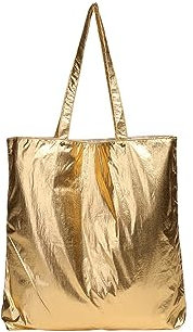 Ulisty Damen Nachahmung Stanniol Stil Tragetasche Schultertasche Lässig Handtasche Tägliche Tasche golden