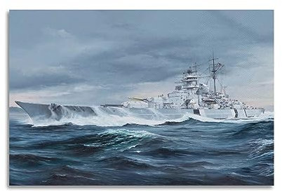 HAYKO Militär-Poster Wwii Deutsche Marine Bismarck Schlachtschiff Poster Dekorative Malerei Leinwand Wandposter und Kunstdruck Moderne Familie Schlafzimmer Dekor Poster 40 x 60 cm