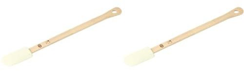 Dr. Oetker Teigschaber, Teigspachtel mit Holzgriff, hochwertige Spatel, Schaber zum Verstreichen und Ausschaben (Maße ca.: 25 cm x 2,8 cm), Menge: 1 Stück, Weiß (Packung mit 2)