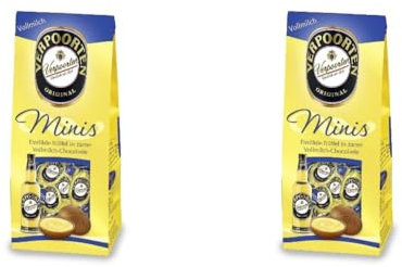 RCP Verpoorten Minis, Eierlikör-Trüffel, Alpenmilch-Schokolade, Flüssige Füllung, Alkoholhaltig, Tolles Geschenk, 110 g (Packung mit 2)