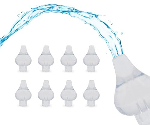 DOMUS® 8 Morbide Olive Nasali per Lavaggio Neonato - 8 Olive in Silicone per Siringa per Lavaggi Nasali Bambini