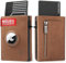 DODENSHA Porte Carte Airtag Minimaliste | Poche à Monnaie pour 10+ Cartes | Porte Carte Aluminium pour Homme | Portefeuille RFID avec Fermeture Magnétique | sans AIRTAG | Marron Vintage