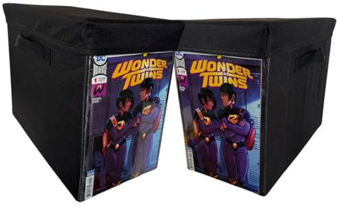 Swanky Nerd Comic Vision Comic Book Storage Box and Comic Book Display [Patent Pending] - Removeable, enclosed top - 2pack