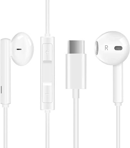 For Samsung Galaxy S24 FE A17 A16 A35 A55 A25 A15 A15 5g Earphones, USB C Headphones, In Ear Type C Earphone with Mic & Volume Control, Hi-Fi Stereo Wired Earbuds for Galaxy S23 FE