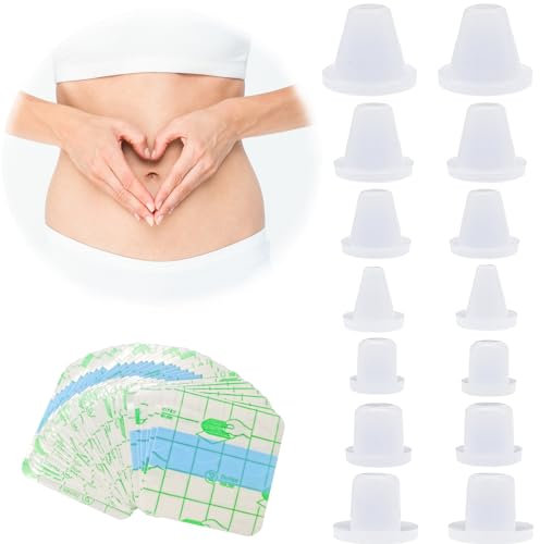 Heyshapeing Piercing de nombril en silicone souple pour liposuccion, 14 pièces + ruban adhésif, 14pcs+Tape