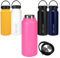 FREE CAMPO Gourde en acier inoxydable pour le sport - 800 ml - Sans BPA - Anti-fuite - Garde au chaud jusqu'à 12 h et au froid pendant 24 heures - Pour les boissons gazeuses, l'école, le fitness (rose