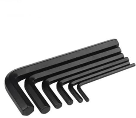 XUCZHAI Clé Allen Clé Allen en acier allié noir, clé hexagonale en forme de L, 5/10 pièces Pour Vis à Six Pans Creux(10pcs 7-64 inch)