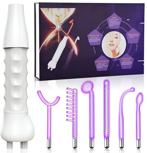 High F-requency Facial Machine, iklestar Professional High F-requency Wand for Hair Growth with 6 Argon Tubes, Violet Skin Care Beauty Machine