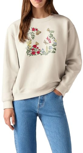 Levi's Lse_gr Everyday Crew Maglia di Tuta, Rose Garden BW Art O, XL Donna