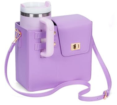Orgonite Sac à bandoulière portable pour Stanley Sport Sac à bandoulière Stanley Cup Sac pour bouteilles d'eau Sac de transport pour accessoires Stanley Cup, A04 Purple