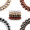 Specora - Spiral Haargummi 4er Pack - 5cm TPU - 4 Farben anthrazit | rot-braun | gold | silber – Telefonkabel-Haargummis aus TPU