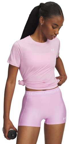 Under Armour Damen Tech Twist Short Sleeve Crew, (669) Pink Dawn/White, X-Klein