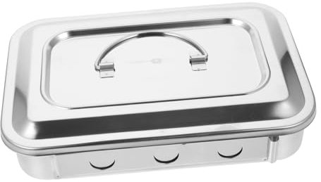 TOGEVAL En Acier Inoxydable 9 Couvercle Carré Pour Outils De Beauté Haute Température Salons De Manucure Plateau Pour Instruments De Soins