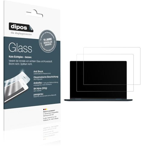 dipos I 2x Screen Protector matte compatible with One Netbook Onemix 4 i7 Flexible Glass 9H Display Protection