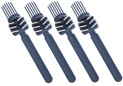 Limpiador de Cepillos para Pelo 4 Piezas, PP y Pbt Azul | Doble Extremo, Agarre Cómodo y Superficie Lisa, para Barbería y Hogar Reduce Acumulación, Limpia Rápido