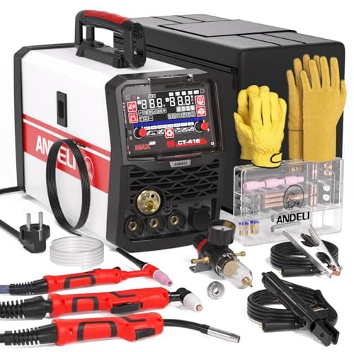 ANDELI Poste à souder 6 en 1 230V - MIG Pulse 160A/TIG HF/Plasma 40A Alu