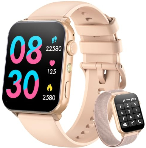 Blackview Smartwatch Mujer con Linterna LED, SpO2, Pulsómetro, Sueño,1,91 Reloj Inteligente Mujer con Llamadas Bluetooth, Notificación Mensaje, Pulsera Actividad con 100 Modos Deportivos, Podómetro