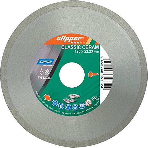 Norton Clipper 70184626825 Classic Ceramic Diamond Blade, 0 V, Grey, 115 x 22.23 mm