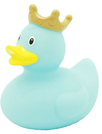 LILALU SHARE HAPPINESS – Badeente für Babies, Kinder und Erwachsene – Quietscheente – Ente mit Krone - hellblau