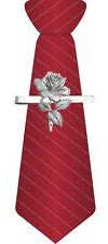 Rose PP-G02 English Pewter emblem on a Tie Clip (slide)