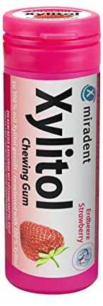 Miradent Xylitol for Kids Zahnpflegekaugummi 30 g Erdbeere