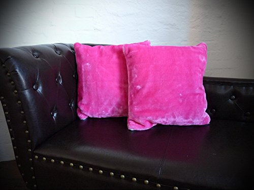 Natur-Fell-Shop Kissen Kissenhülle Dekokissen Plüschkissen - passend zu unseren Kuscheldecken - Farbe und Größe zur Auswahl (50 x 50 cm, pink)