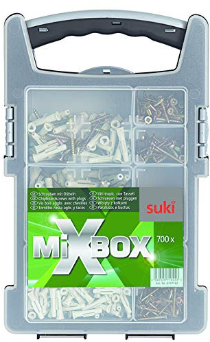 suki. Mixbox Spanplattenschrauben mit Dübeln, 700 teilig