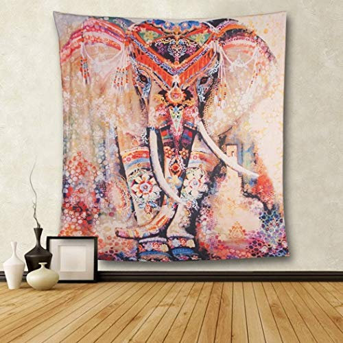 Goldbeing Elefant Wandteppich mit Böhmischem Stil, Indisch Hippie Wandbenhang Wandtuch Tabelle Vorhang Wand Decor Tisch Couch Bezug Picknick Decke Beach Vertikal Überwurf (153 x 203cm, Style 3)
