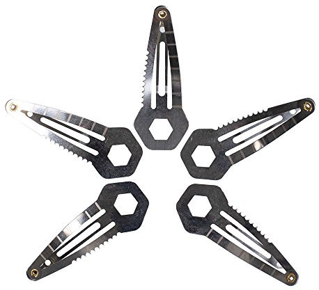 Silver Tactical Survival EDC Multi-Tool Hair Clip - Emergency Utility Kit (3 Pack)