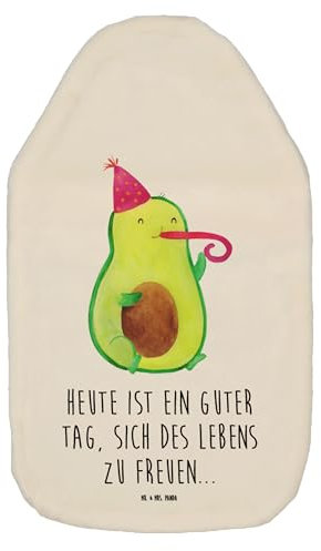 Mr. & Mrs. Panda Wärmflasche Avocado Feier - Geschenk, Wärmflaschenbezug, Wärmekissen, Vegan, Gesund, Geburtstag, Gute Laune, Kleine Wärmflasche,