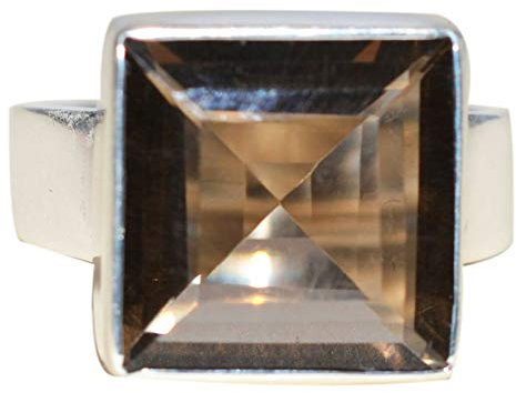 Ring aus 925er Sterlingsilber mit Rauchquarz, feiner Schmuckring, 7,66 g.