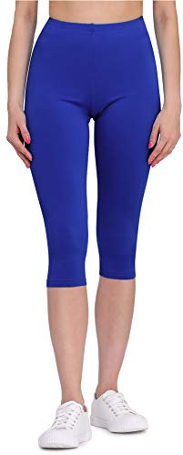 Bellivalini Damen Leggings Bequeme und atmungsaktiv Leggings 3/4 aus Viskose BLV50-148 (Kobalt, L)