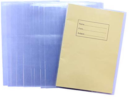 Bright Ideas Clear PVC Book Covers A4, 21.9cm x 30.9cm (Folded), 250 Micron, PK10 Covers. Thicker and Extra Strong. Easy to Clean Plastic and Wipeable Made to Protect School Exercise Books. BI9000.